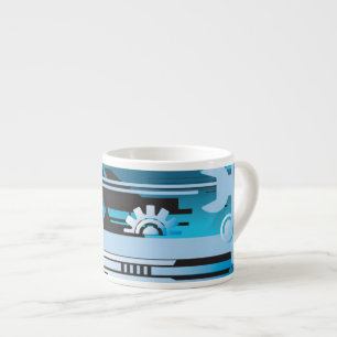 Tasse Expresso Arrière - plan tramé technique 3