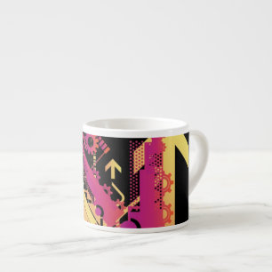 Tasse Expresso Arrière - plan tramé technique 7