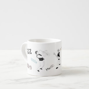Tasse Expresso ART de cru de bleus de musique de musiciens de
