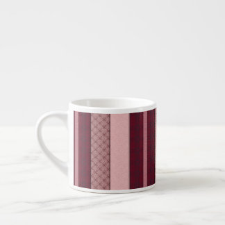 Tasse Expresso Art IA à rayures rose pâle et acajou 