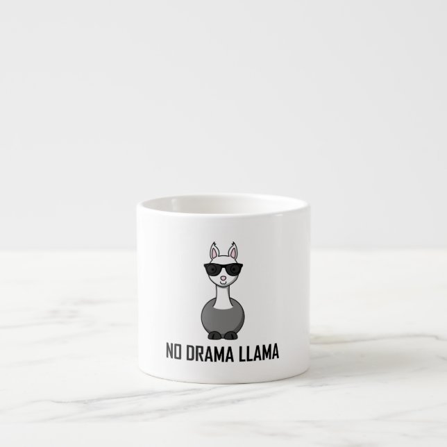 Tasse Expresso Aucunes lunettes de soleil de lama de drame (Devant)