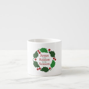 Tasse expresso avec anneau de houx Jésus raison de