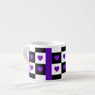 Tasse Expresso B&W Purple Hearts Beating