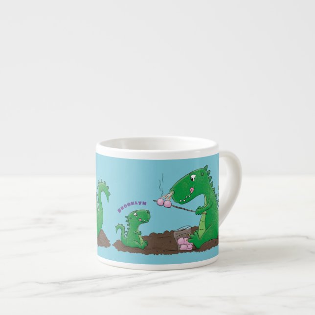Tasse Expresso Baguettes mignonnes grillant des marshmallows dess (Devant droit)