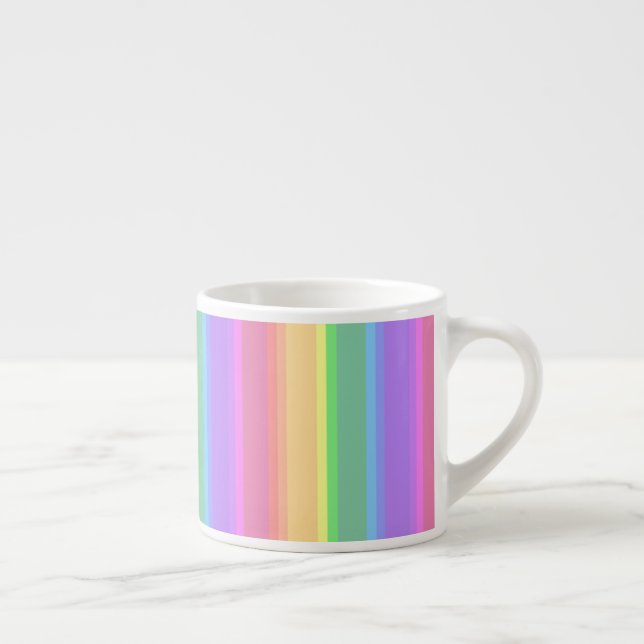 Tasse Expresso Bandes arc-en-ciel pastel (Droite)