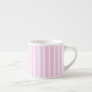 Tasse Expresso Bandes de bonbons rose clair et blanc