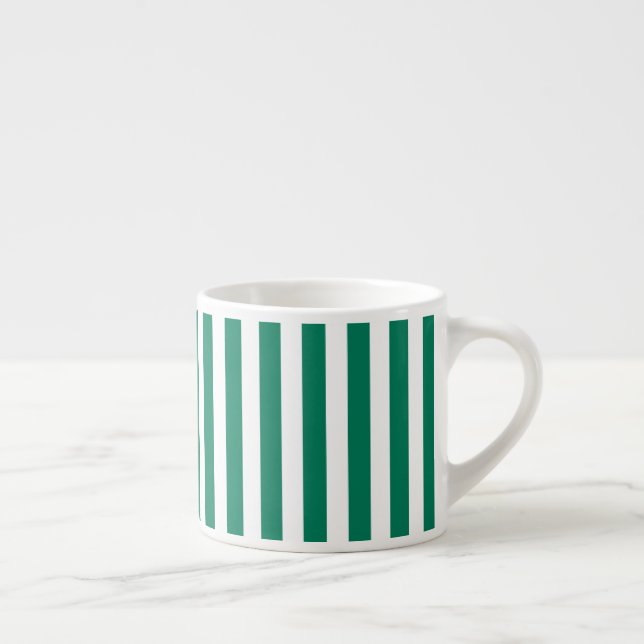 Tasse Expresso Bandes de bonbons vert et blanc (Droite)