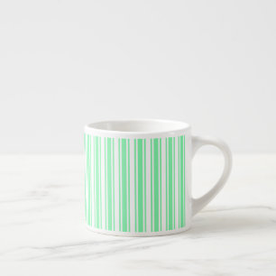Tasse Expresso Bandes de bonbons vert et blanc pastel