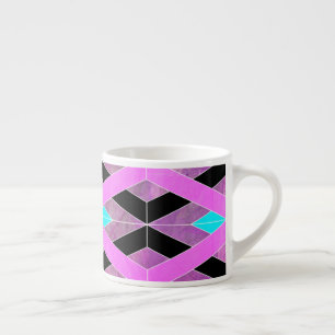 Tasse Expresso Bandes de croisement géométriques violettes roses 