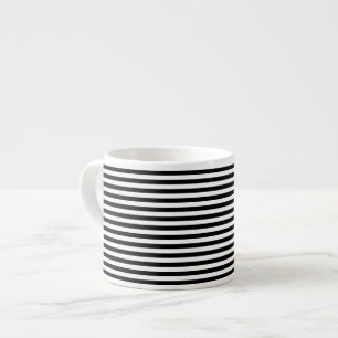 Tasse Expresso Bandes horizontales noires et blanches