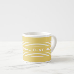 Tasse Expresso Bandes jaunes Texte facultatif Boutons personnalis
