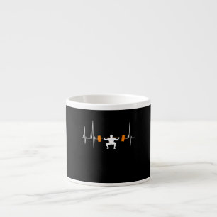 Tasse Expresso Barbell Weightlifting Heartbeat Bodybuilding