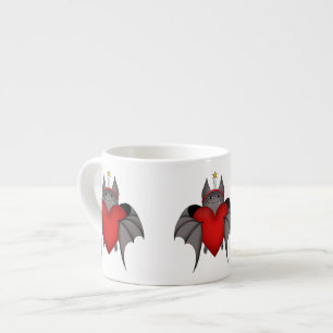 Tasse Expresso Batte gothique amoureuse de Noël avec le coeur