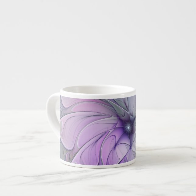Tasse Expresso Beauté étonnante Fleur d'art Abstrait fractal mode (Devant gauche)