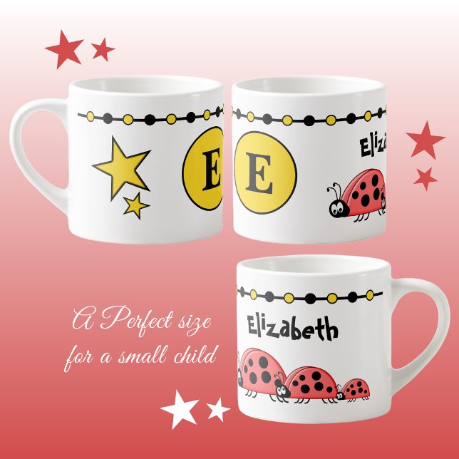Tasse Expresso Bébés mignons jaune noir avec étoiles enfant (Créateur téléchargé)