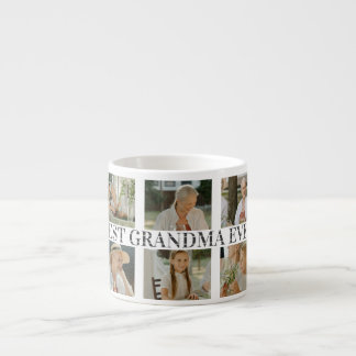 Tasse Expresso Best Grandma Ever Photo Collage – Gift with Hearts