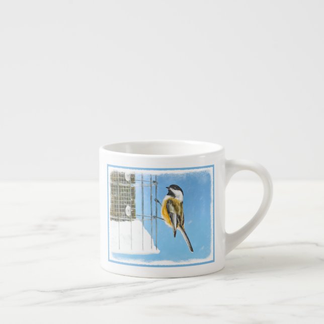 Tasse Expresso Bickadee sur la peinture d'alimentation - Oiseaux  (Droite)