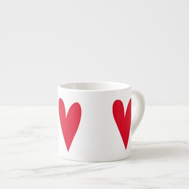 Tasse Expresso Big Red Hearts Motif - Romantique (Devant droit)