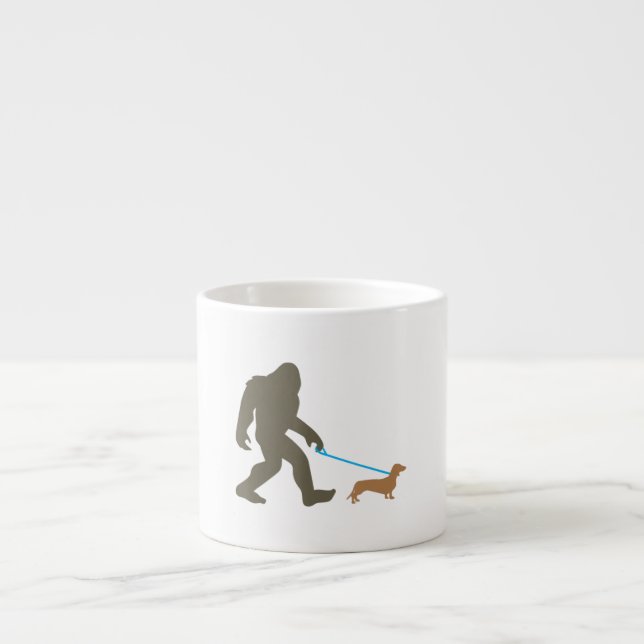 Tasse Expresso Bigfoot Walking Dachshund Sasquatch Doxie Chig Cad (Devant)