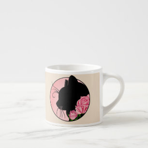 Tasse Expresso Black cat and roses