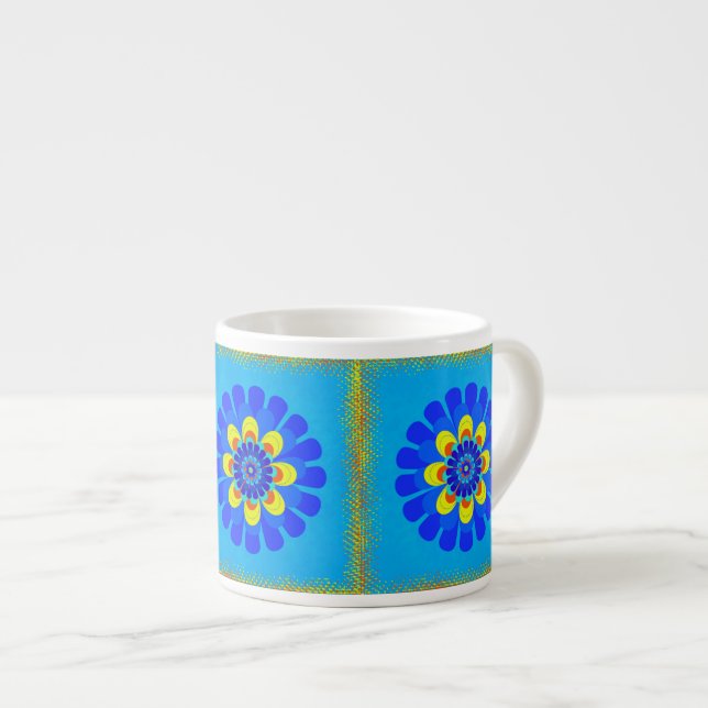 Tasse Expresso Bleu fleur (Devant droit)
