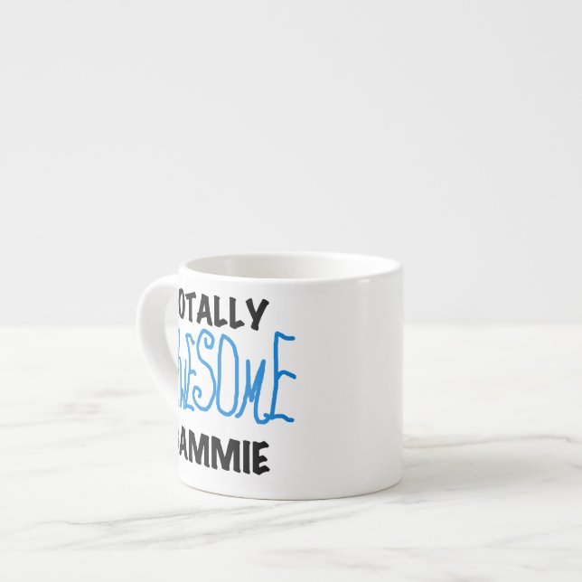 Tasse Expresso Blue Totalement génial Gammie Cadeaux (Devant gauche)