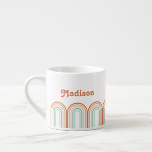 Tasse Expresso Boho Bohemian Pastel Rainbow Mauve Arrière - plan