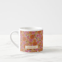 Boho Coloré Fleur Rétro mignonne orange rose Nom