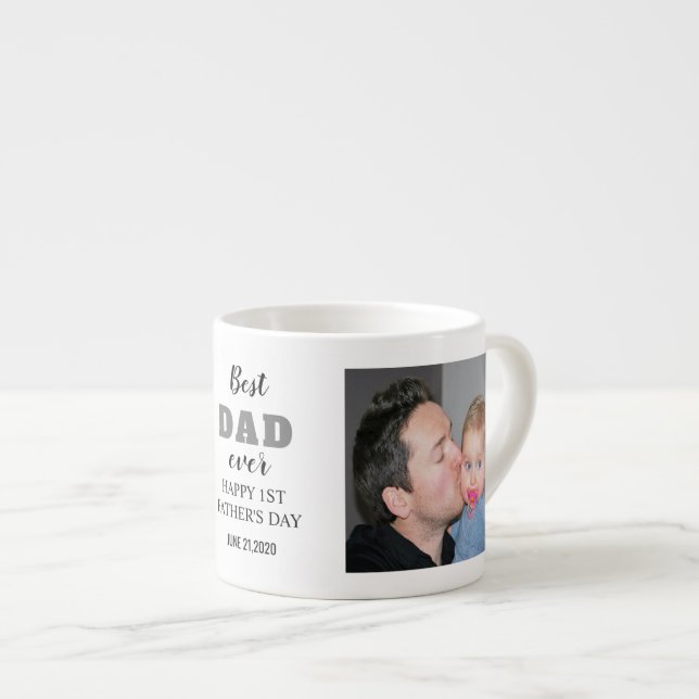 Tasse Expresso Bonne 1ère Fête des pères 20XX Meilleur père de to (Devant droit)