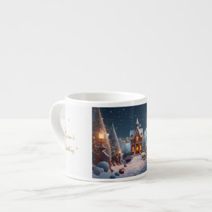 Tasse Expresso Bonnes Fêtes Maison de pain d'épices Noël