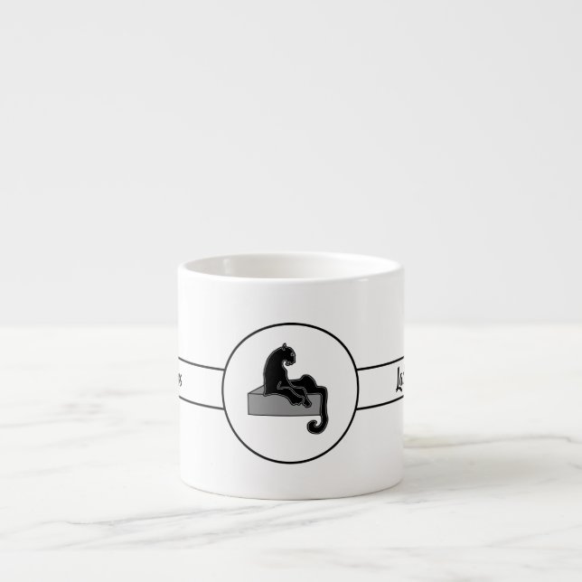 Tasse Expresso Boss Lady Chat noir sur Arrière - plan blanc (Devant)