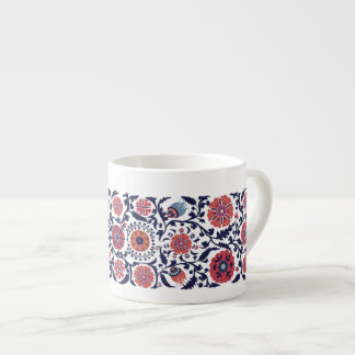 Tasse Expresso Botanique ethnique ouzbek Suzani motif traditionne