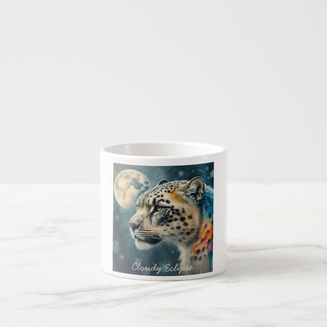 Tasse Expresso Boug de spécialité Léopard de neige (Devant)
