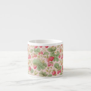 Tasse Expresso Boulet d'aquarelle mignonne aux fraises