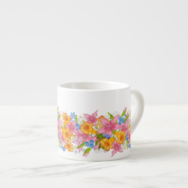 Tasse Expresso Bouquet de printemps (Devant droit)