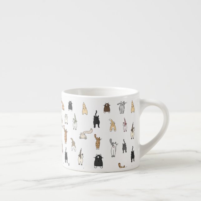 Tasse Expresso Boutons de chat, Dame de chat folle, Boutons de ch (Droite)