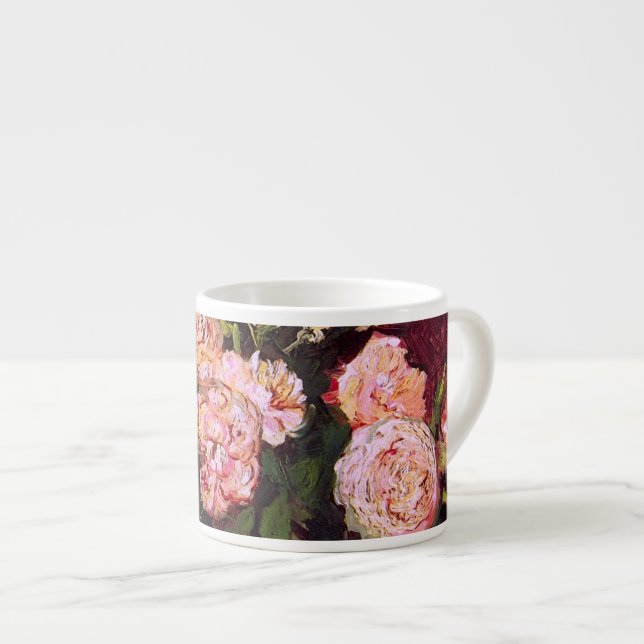 Tasse Expresso Bowl avec Peonies & Roses Van Gogh Art (Devant droit)