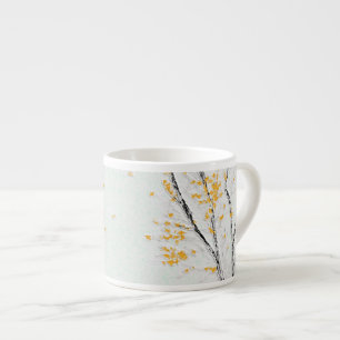 Tasse Expresso Branches de l'arbre d'automne avec feuilles de aut
