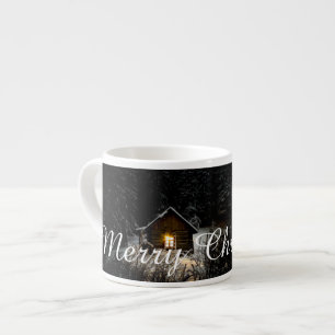 Tasse Expresso Cabane Mystique de Noël en Profonde Forêt
