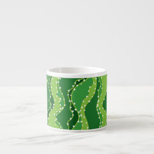 Tasse Expresso Cactus vert : motif abstrait naturel.