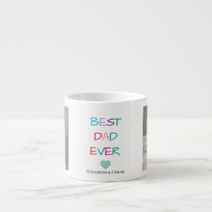Tasse Expresso Cadeau de la fête du père avec les noms des enfant