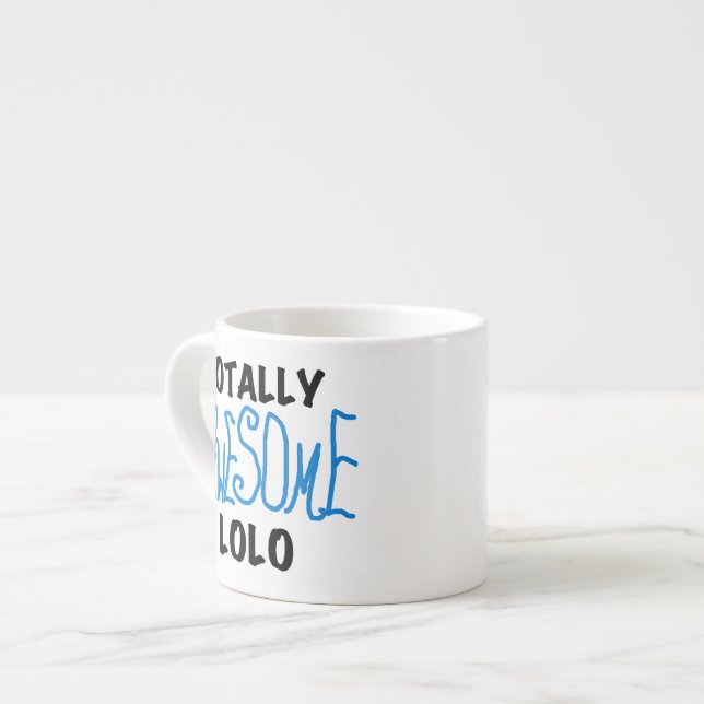 Tasse Expresso Cadeaux Bleus Lolo Totalement géniaux (Devant gauche)