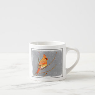 Tasse Expresso Cardinal sur la peinture de branche - Art original