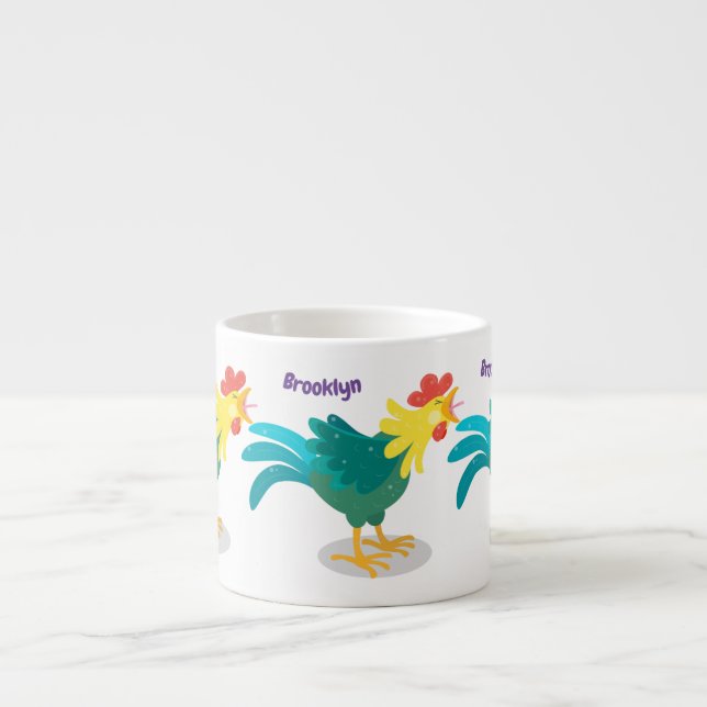 Tasse Expresso Caricature amusante du coq à rames (Devant)