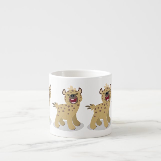 Tasse Expresso Caricature amusante hyena riant illustration (Devant)