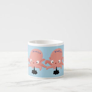Tasse Expresso Caricature de bébé pieuvre rose mignonne humour