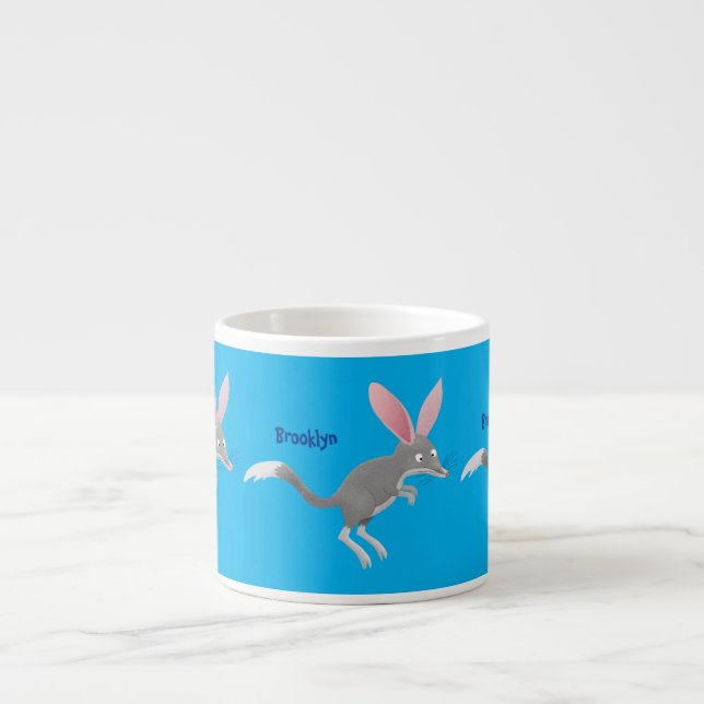 Tasse Expresso Caricature de bilby australien très heureuse (Devant)