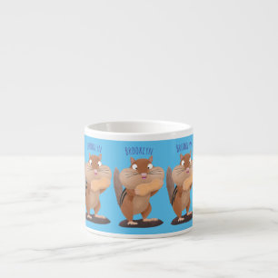 Tasse Expresso Caricature de chipmunk à grosses joues mignonnes
