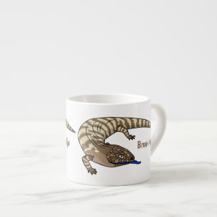 Tasse Expresso Caricature de lézard rouge