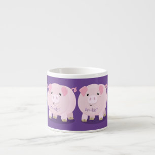 Tasse Expresso Caricature de porc mignon rose pot vendue
